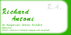 richard antoni business card