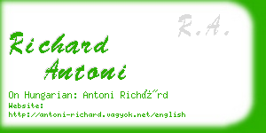 richard antoni business card